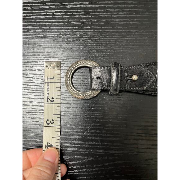 Vintage Y2K Brighton Style Braided Leather Belt with Unique Latching Buckle - Picture 4 of 6